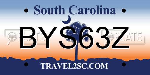 BYS63Z South Carolina License Plate