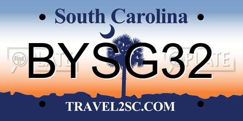 BYSG32 South Carolina License Plate
