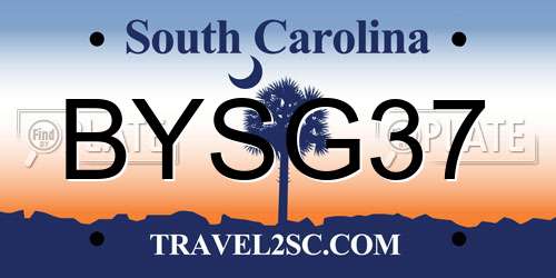 BYSG37 South Carolina License Plate
