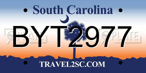 BYT2977 South Carolina License Plate