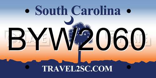 BYW2060 South Carolina License Plate