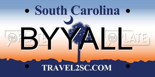 BYYALL South Carolina License Plate