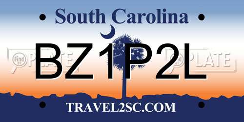 BZ1P2L South Carolina License Plate