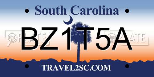 BZ1T5A South Carolina License Plate