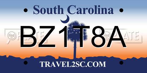 BZ1T8A South Carolina License Plate