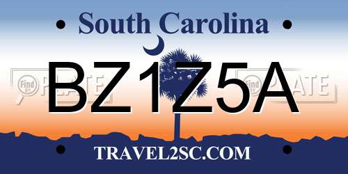 BZ1Z5A South Carolina License Plate