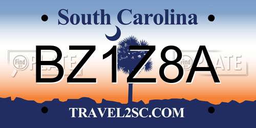 BZ1Z8A South Carolina License Plate