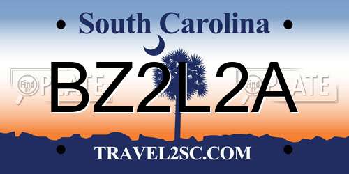 BZ2L2A South Carolina License Plate