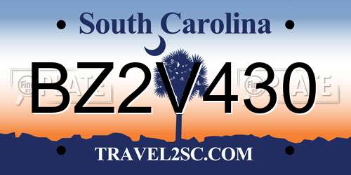 BZ2V430 South Carolina License Plate