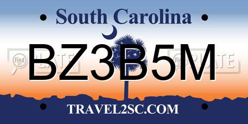 BZ3B5M South Carolina License Plate