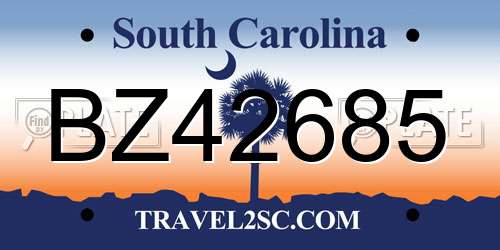 BZ42685 South Carolina License Plate