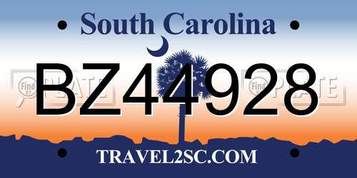 BZ44928 South Carolina License Plate