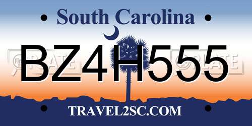 BZ4H555 South Carolina License Plate