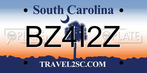BZ4I2Z South Carolina License Plate