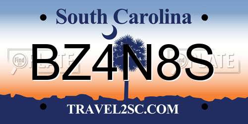 BZ4N8S South Carolina License Plate