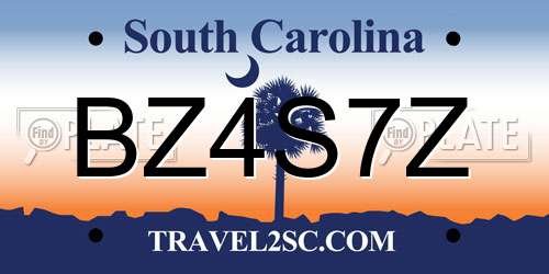 BZ4S7Z South Carolina License Plate