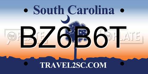 BZ6B6T South Carolina License Plate