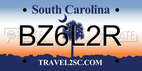 BZ6L2R South Carolina License Plate