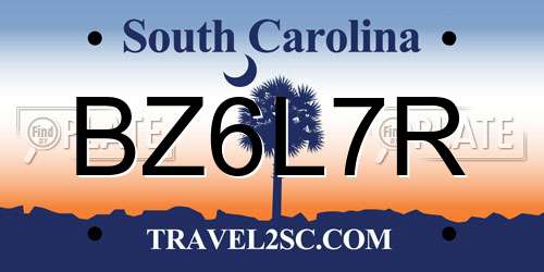 BZ6L7R South Carolina License Plate