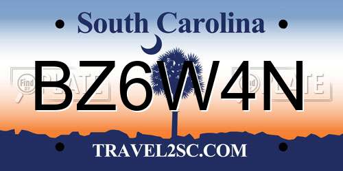 BZ6W4N South Carolina License Plate