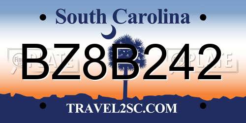 BZ8B242 South Carolina License Plate