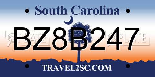 BZ8B247 South Carolina License Plate