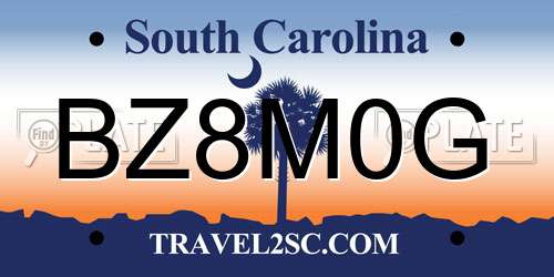 BZ8M0G South Carolina License Plate