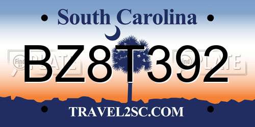 BZ8T392 South Carolina License Plate