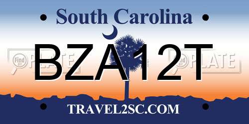 BZA12T South Carolina License Plate