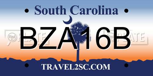 BZA16B South Carolina License Plate