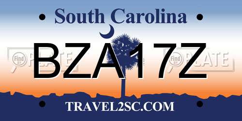 BZA17Z South Carolina License Plate
