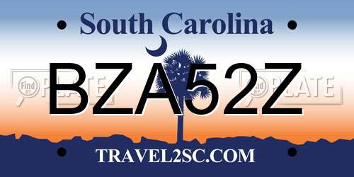 BZA52Z South Carolina License Plate