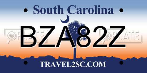 BZA82Z South Carolina License Plate