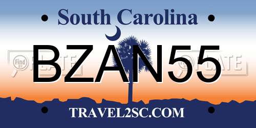 BZAN55 South Carolina License Plate