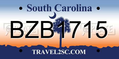 BZB1715 South Carolina License Plate