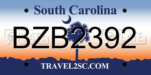 BZB2392 South Carolina License Plate