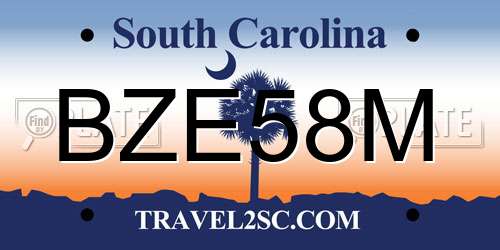 BZE58M South Carolina License Plate