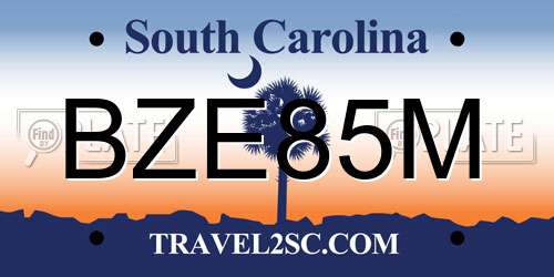 BZE85M South Carolina License Plate