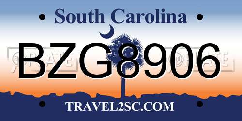 BZG8906 South Carolina License Plate