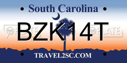 BZK14T South Carolina License Plate