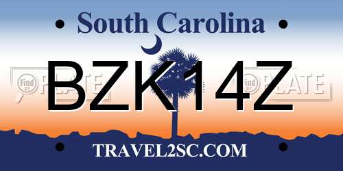 BZK14Z South Carolina License Plate