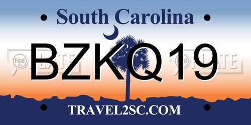 BZKQ19 South Carolina License Plate