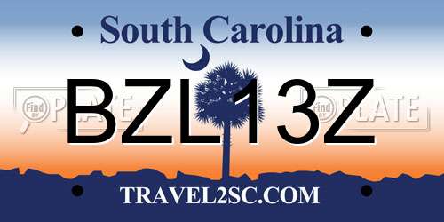 BZL13Z South Carolina License Plate