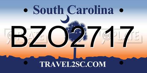 BZO2717 South Carolina License Plate