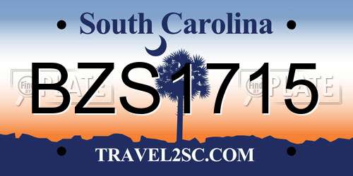 BZS1715 South Carolina License Plate
