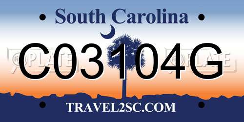 C03104G South Carolina License Plate