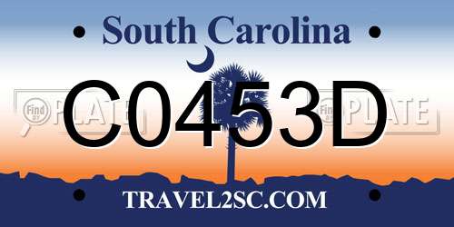 C0453D South Carolina License Plate