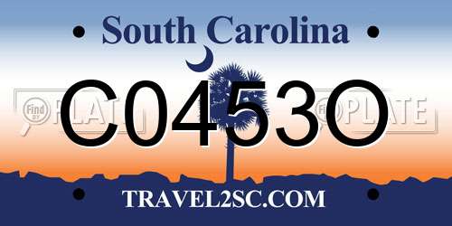 C0453O South Carolina License Plate
