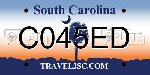 C045ED South Carolina License Plate