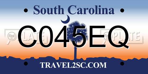 C045EQ South Carolina License Plate